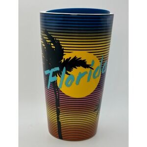 Starbucks Florida Sunset Palm Trees Ceramic Traveler Coffee Mug Tumbler 12oz‎